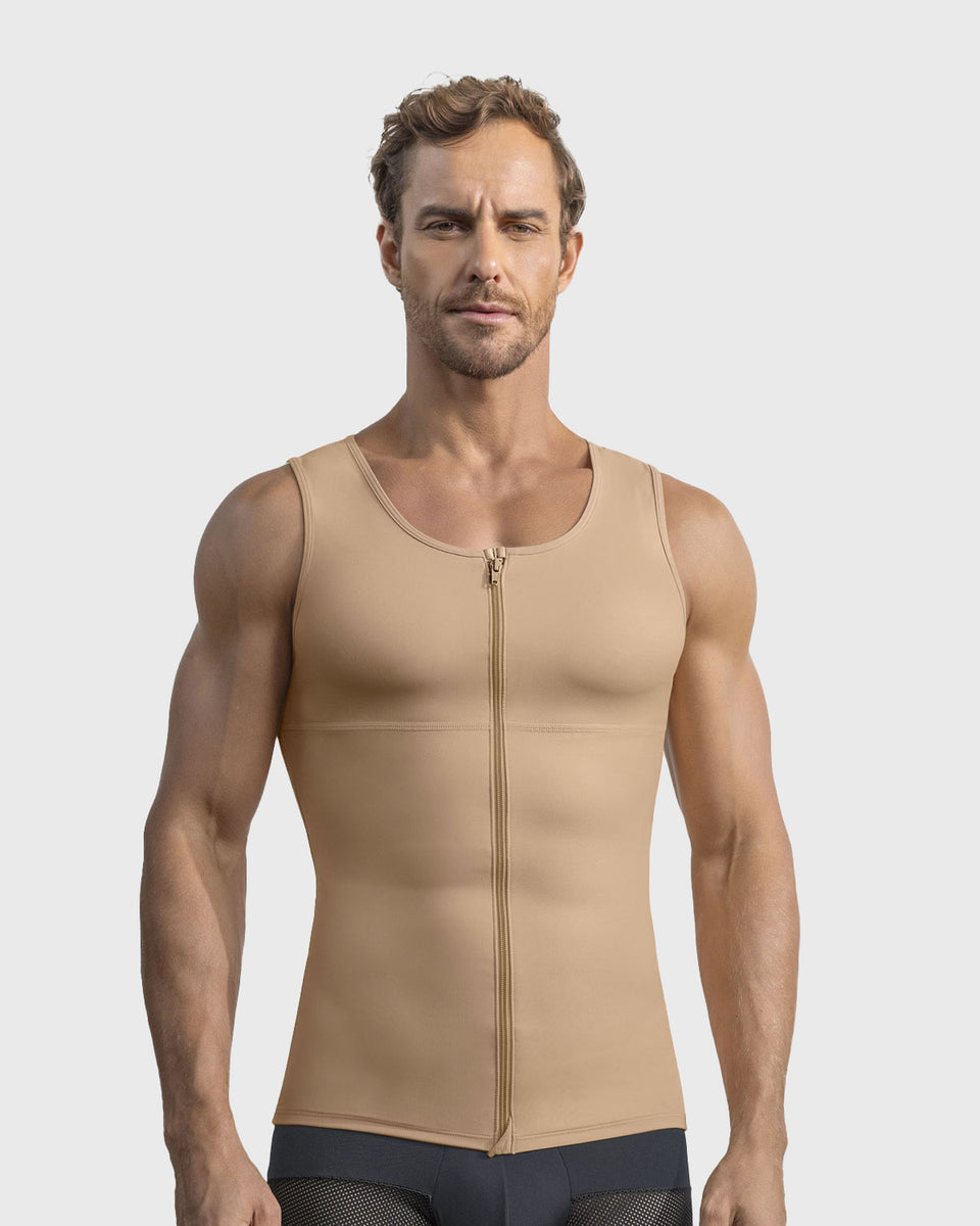 Chaleco de compresión con doble capa de tela en abdomen y espalda