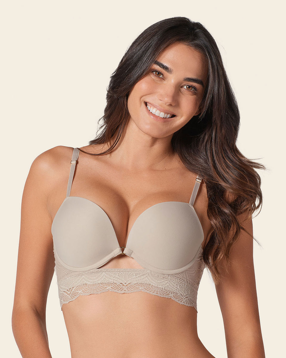 Sujetador doble push up con escote profundo en espalda sexy back