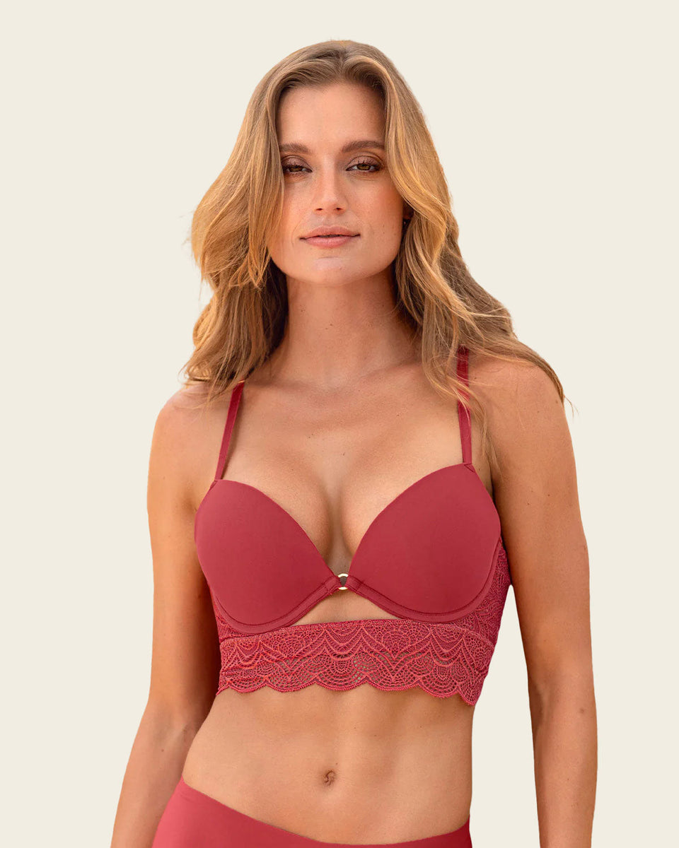 Sujetador doble push up con escote profundo en espalda sexy back