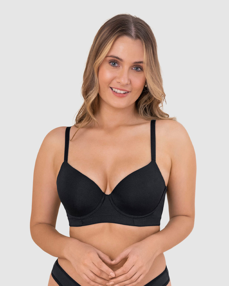 Sujetador triangular de push up medio y espalda ancha