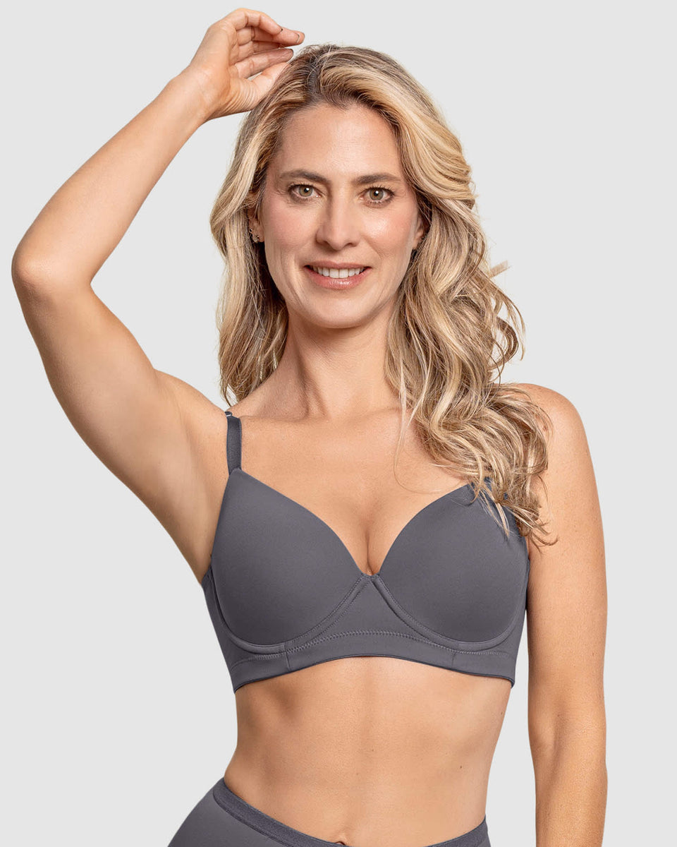 Sujetador triangular de push up medio y espalda ancha