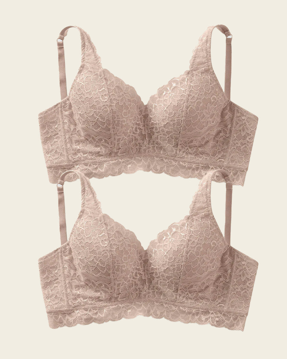 Paquete x 2 sujetadores en encaje ideales para pecho pesado Sexy Support