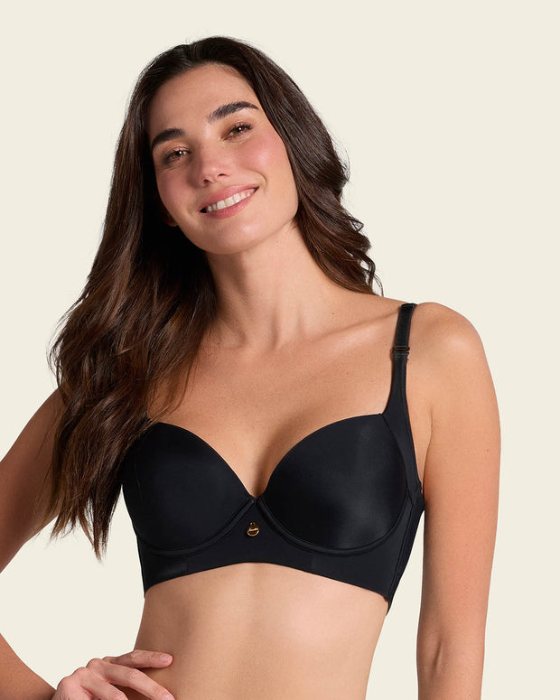 Sujetador de push up suave y cubrimiento alto en sisa y espalda Cover Bra#color_700-negro