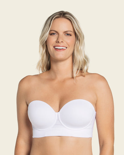 Sujetador tipo bustier support sin tirantes#color_000-blanco