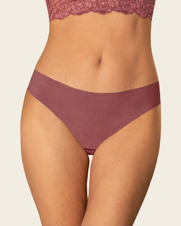 Braga tanga invisible ultraplana sin elásticos y de pocas costuras#color_331-vino-empolvado