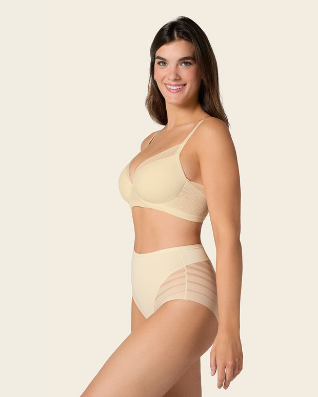 Braga faja clásica con control moderado de abdomen y bandas en tul#color_898-marfil