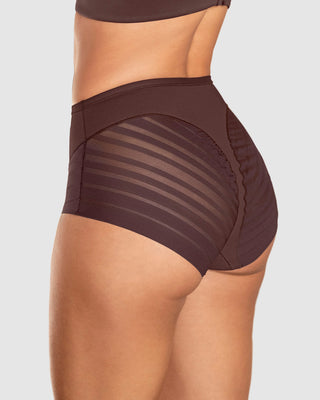 Braga faja clásica con control moderado de abdomen y bandas en tul#color_c56-cocoa