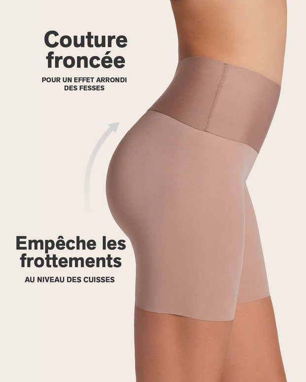 Short de control moderado aspecto invisible con fajón antideslizante#color_857-habano