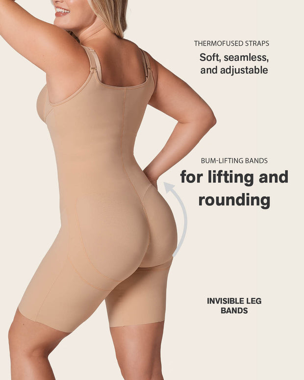 Body de control fuerte en abdomen con efecto levanta glúteos#color_801-habano-claro