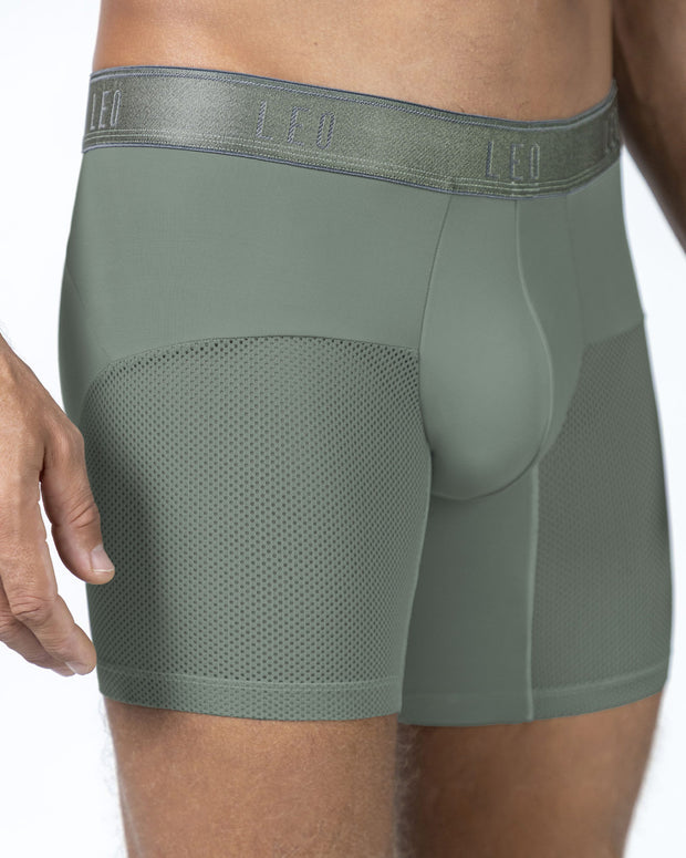 Bóxer medio de secado rápido con mallas transpirables en microfibra#color_198-verde-grisaceo