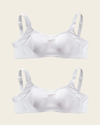 Paquete x 2 sujetadores brastop con buen cubrimiento de sisa y espalda#color_000-blanco