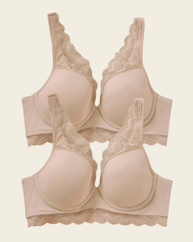 Paquete x 2 sujetadores de buen cubrimiento: Deep Coverage Bra#color_802-habano-claro