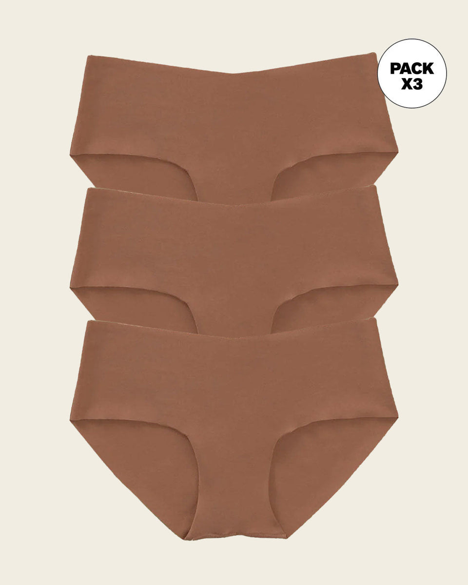 Paquete x 5 bragas hípster invisibles ultraplanas sin elásticos y de pocas costuras