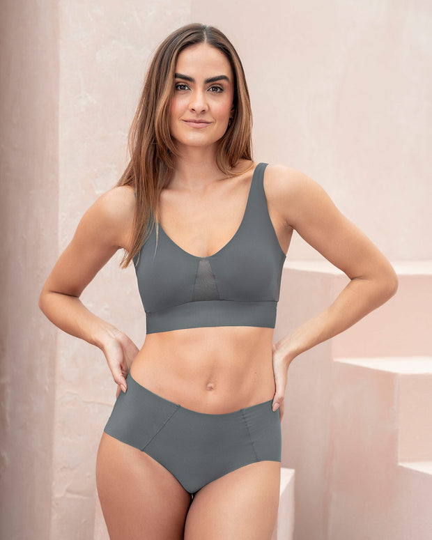 Paquete de 3 bragas en tela ultrafinas#color_s27-verde-claro-estampado-verde-gris