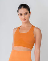 Top sin costuras doble cara con soporte alto de pecho#color_203-naranja