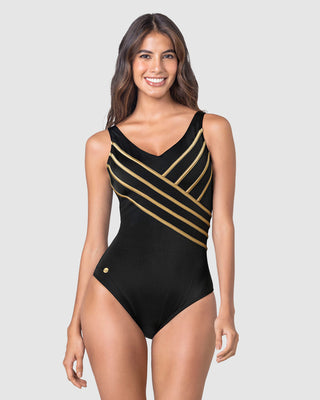 Bañador entero con costuras en contraste#color_700-negro