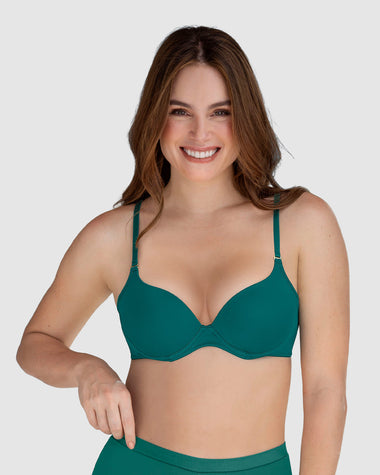 Sujetador push up medio con tirantes multiusos#color_666-verde-oscuro