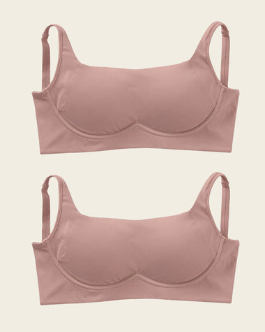 Paquete x 2 sujetadores sin aro ultracómodos de alto soporte y cubrimiento Everyday Bra#color_281-palo-de-rosa