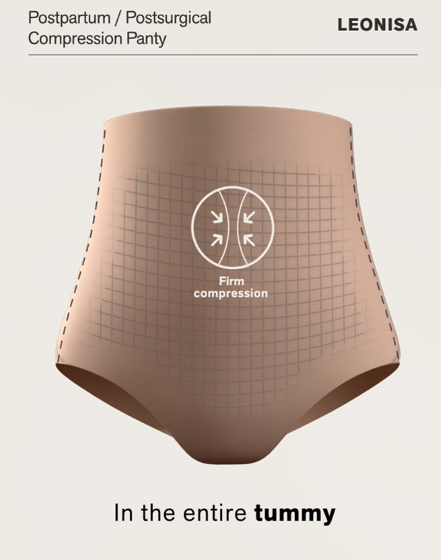 Culotte gainante post-partum et post-chirurgicale avec côtés larges velcro